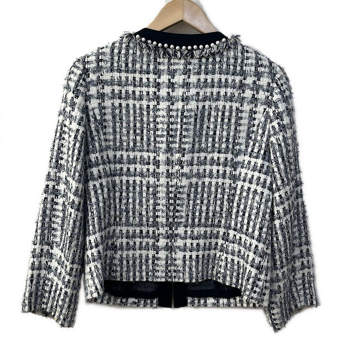 美品 LANVIN ランバン フリンジツイードジャケット 40 ニットツイードジャケット|LANVIN en Bleu | LANVIN en Bleu