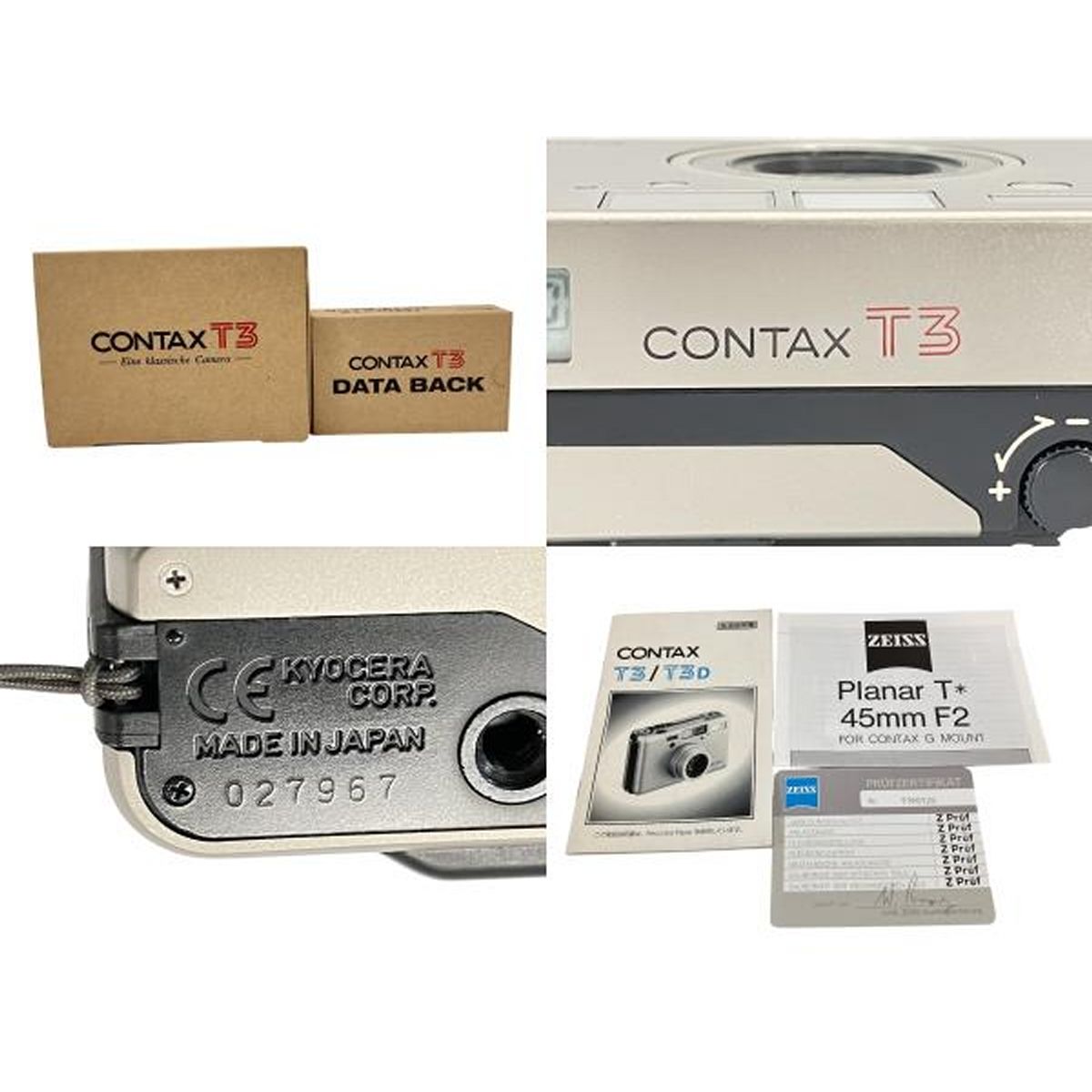京セラ CONTAX T 3 D Carl Zeiss Sonnar 2 8 35 コンタックス データパック付 コンパクト フィルム カメラ