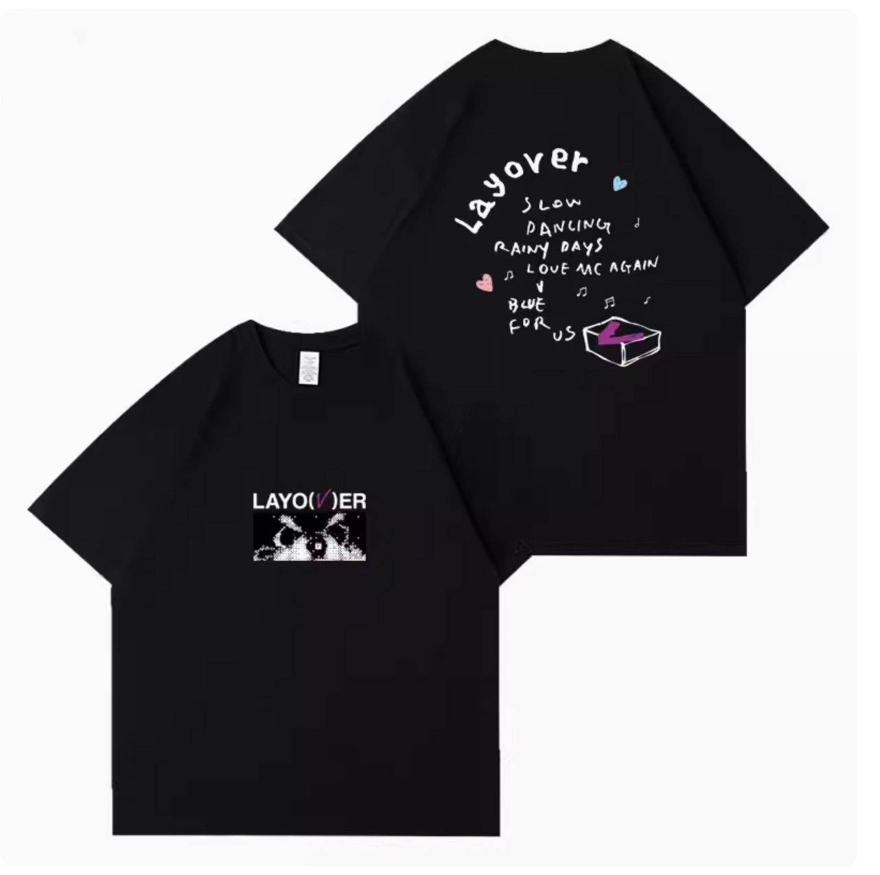 V テテ テヒョン Tシャツ ブラック Layover