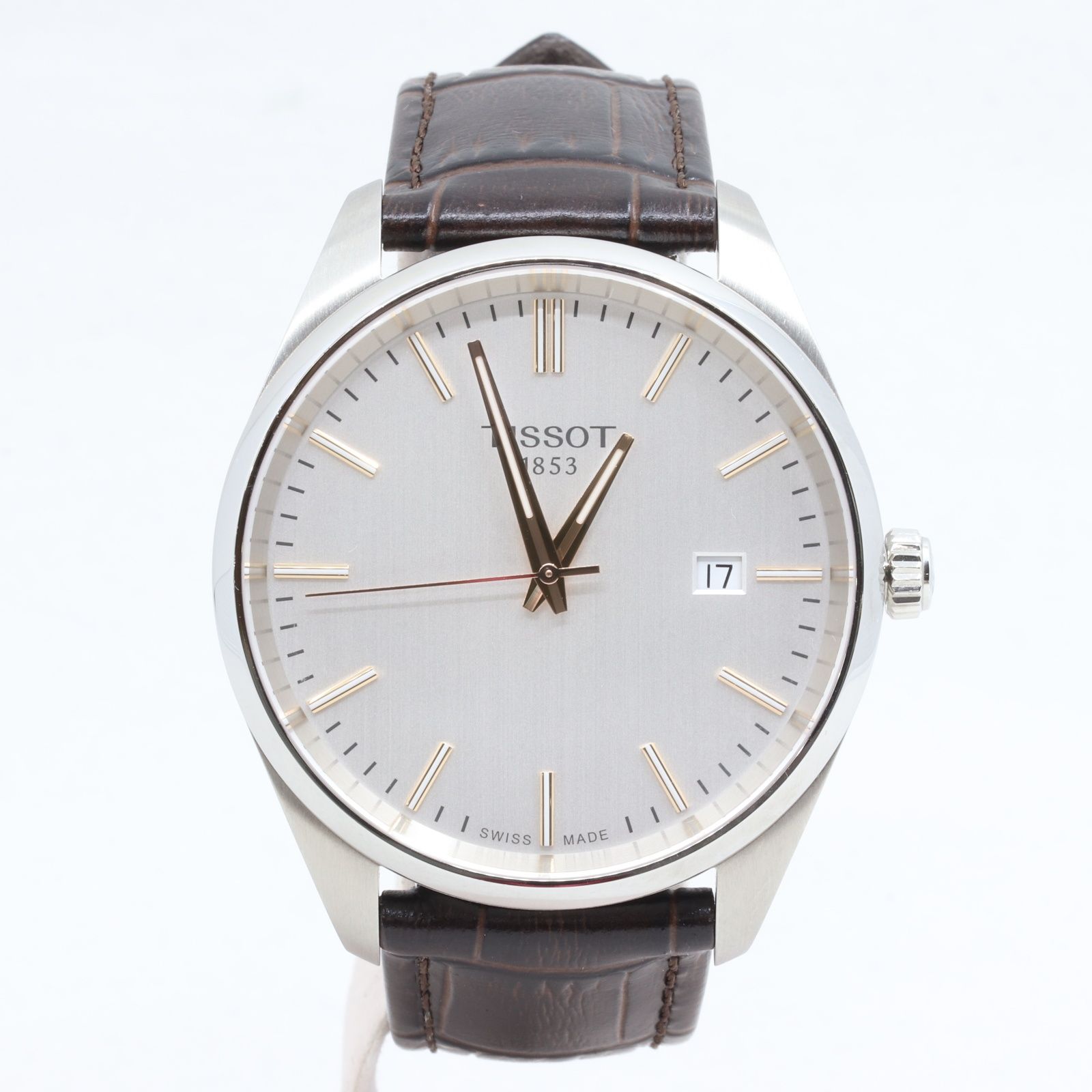 IT6ZMEMTW49C TISSOT ティソ 1853 T150410 SS 革 QZ シルバー文字盤 メンズ腕時計 レザーベルト