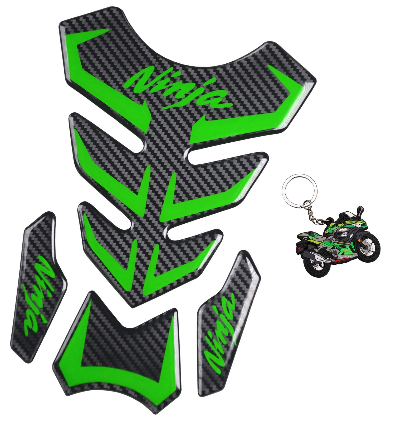 REVSOSTAR 5Dリアルカーボンファイバー オートバイデカールビニールタンクプロテクター タンクパッド Ninja 650 ZX636 ZX600 ZX-10R ZX14 ZX1400 ZX14R ABS 1000 ZX100用 2個セット 