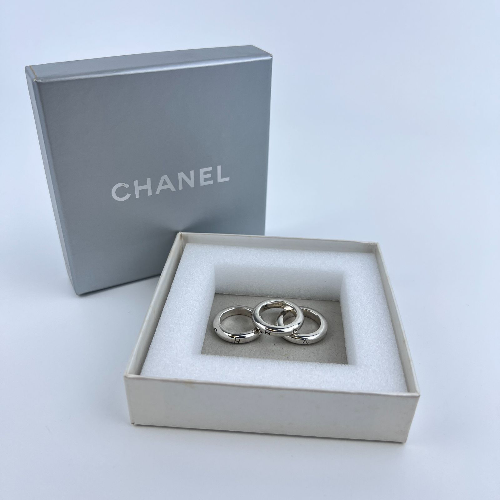 中古】CHANEL シャネル ココマーク アクセサリー ロゴリング 3つ