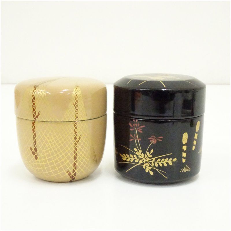 中村湖彩造 漆塗四季棗（共箱） 茶道 茶道具 おしゃれ 茶器 なつめ