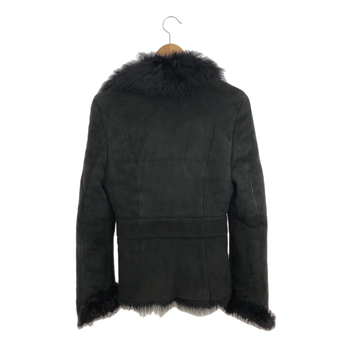GUCCI グッチ ムートンファーコート アウター レザー ブラック 羊革