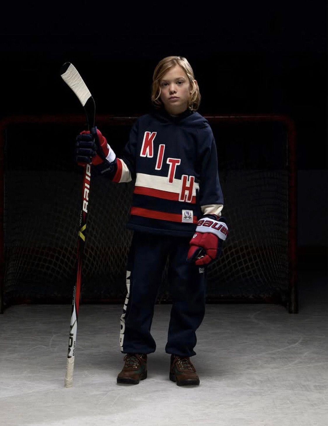 別サイズも 中 モデル KITH × NHL レンジャーズコラボ パーカー Lサイズ キッズ アイスホッケー風 ストリート 2A48