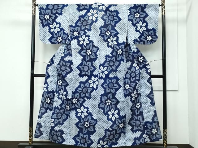 平和屋着物 上 夏物 浴衣 有松鳴海絞り 舞花文 綿 CZAA3744s5