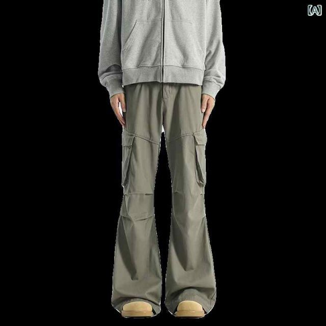 100%本物保証！ メンズ ファッション 服 男性用 オシャレ シンプル 大人 かっこいい ストリート 秋 マウンテンアウトドア メンズ クールマルチポケット ワイドレッグ パンツ フ カジュアル フェミニン