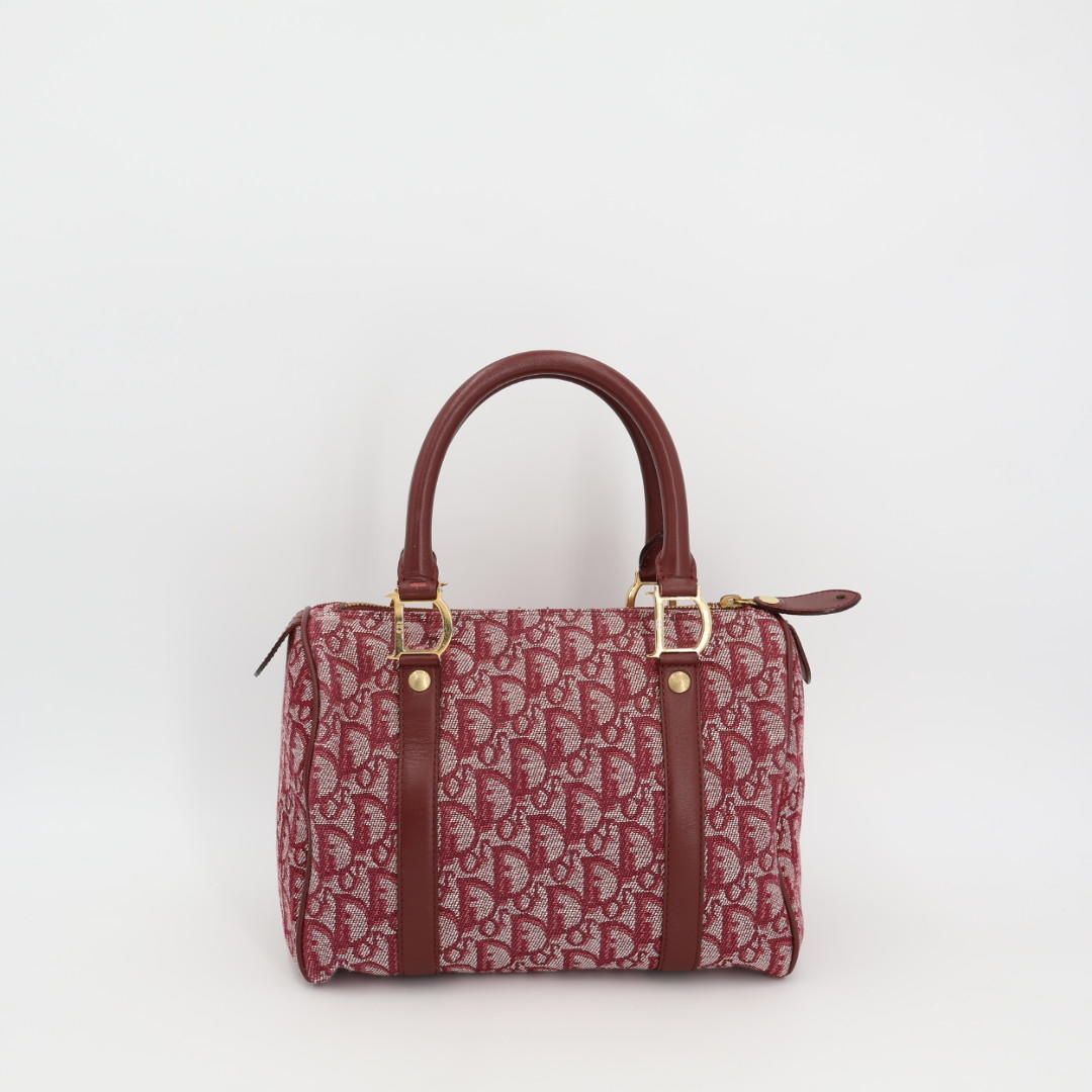 Christian Dior トロッター ボストンバッグ レッド クリスチャン