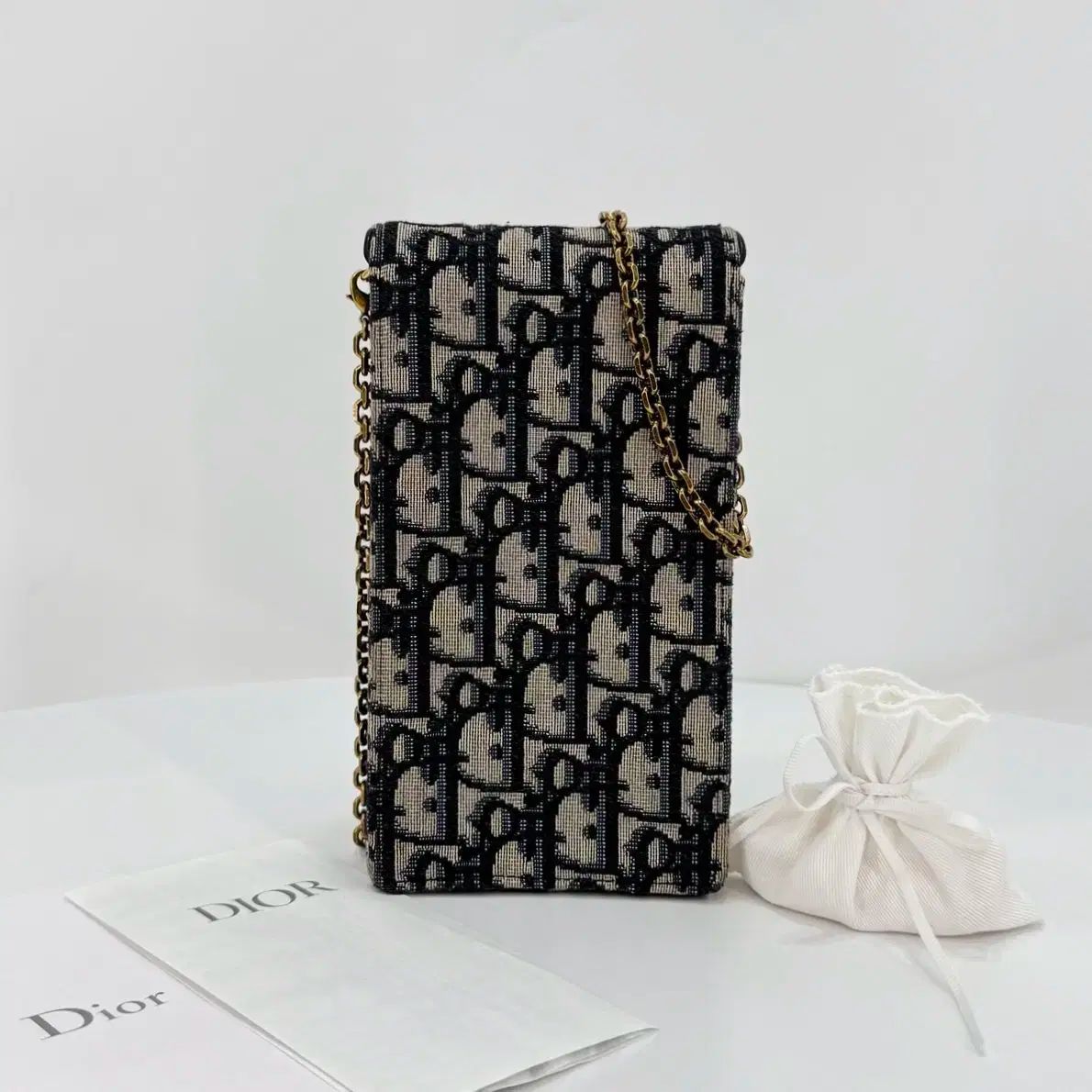 美品【ディオール】オブリーク チェーンスマホバッグ 100 % 正規品 Dior(ディオール) オブリーク チェーン 携帯