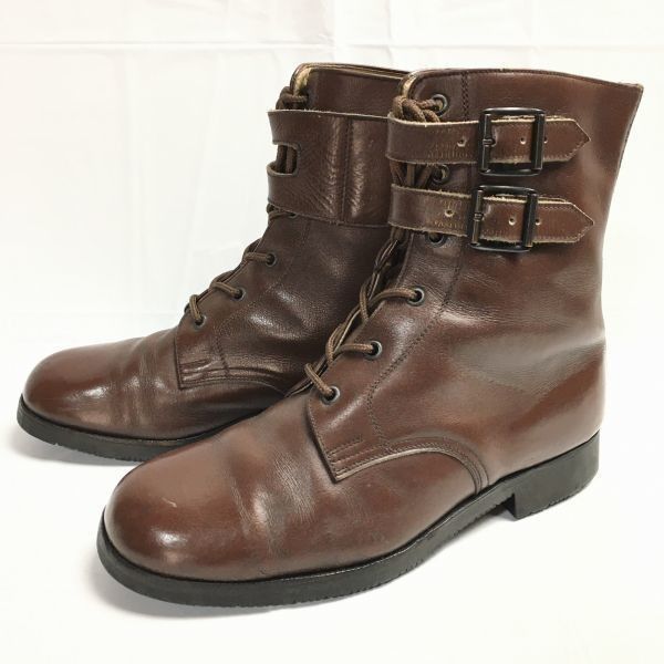 80s-90s?Vintage 本革 コマンドブーツ ビブラムソール ダブルストラップ サイズ25.0-25.5相当 ブラウン |men s 管No.R1<sale>