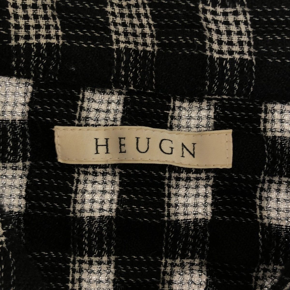 HEUGN ユーゲン 22AW Bobby Check ウールボビーチェックシャツ SHIRT 056 ブラック 2