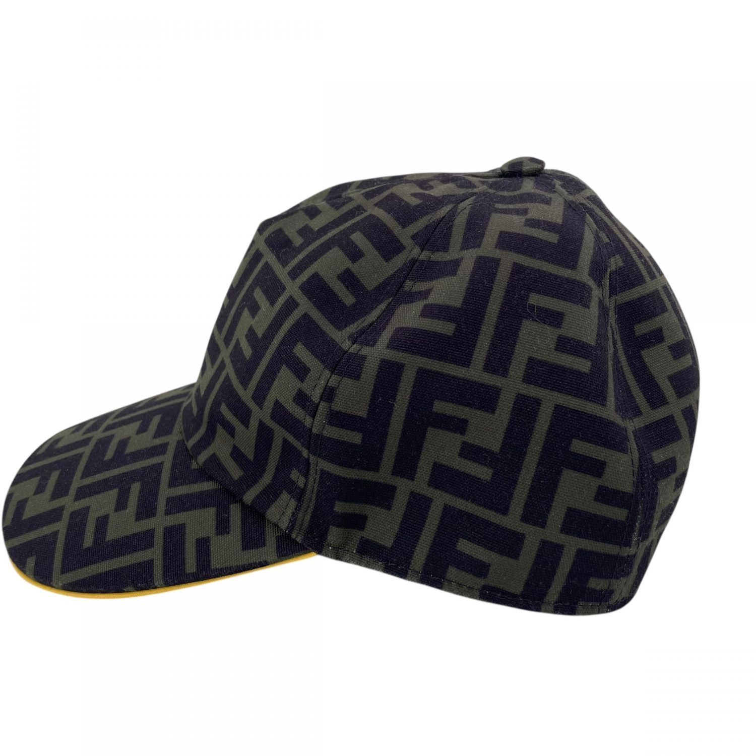 Fendi フェンディ FXQ768 ズッカ ベースボールキャップ メンズ 緑黒 25020157 KJ