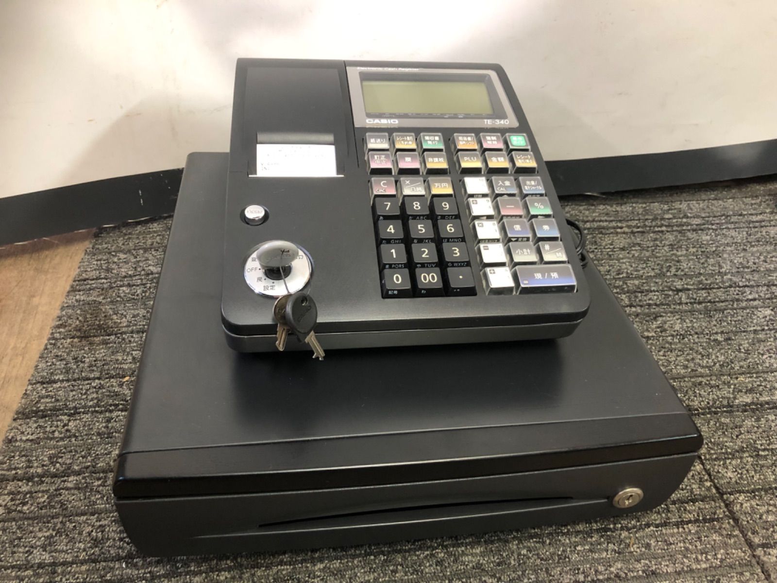 CASIO カシオ 電子レジスター TE-340 鍵付き 動作良好 CASIO