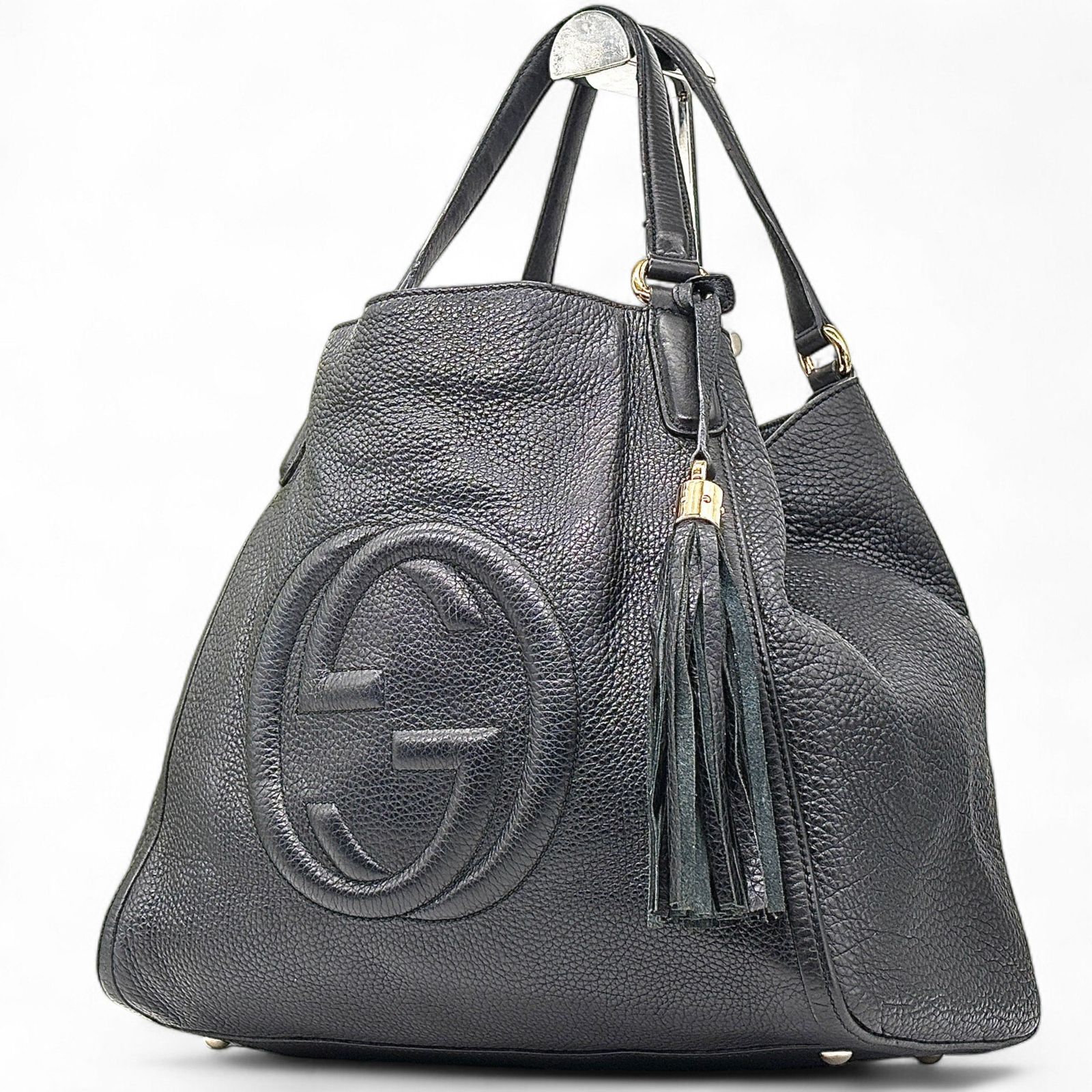 ✨️GUCCI✨️ グッチ ハンドバッグ バッグ　ソーホー　レザー　タッセル GUCCI ソーホーホワイトレザー ハンドバッグ タッセル付き