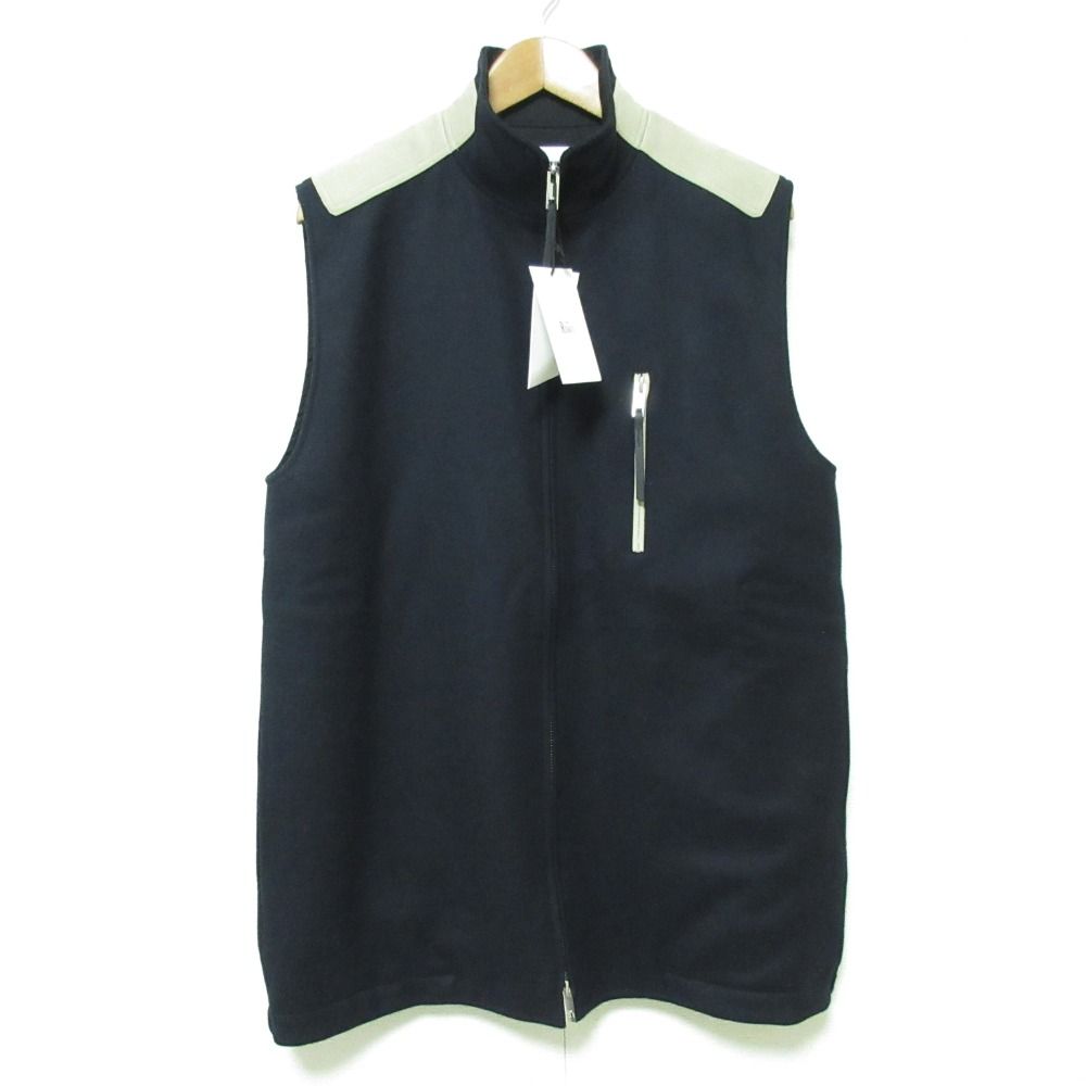 23AW THE RERACS ザリラクス 裏地キルティング ウール ロングジレ ベスト 23FWE-REBL-384L サイズF ネイビー レディース 古着