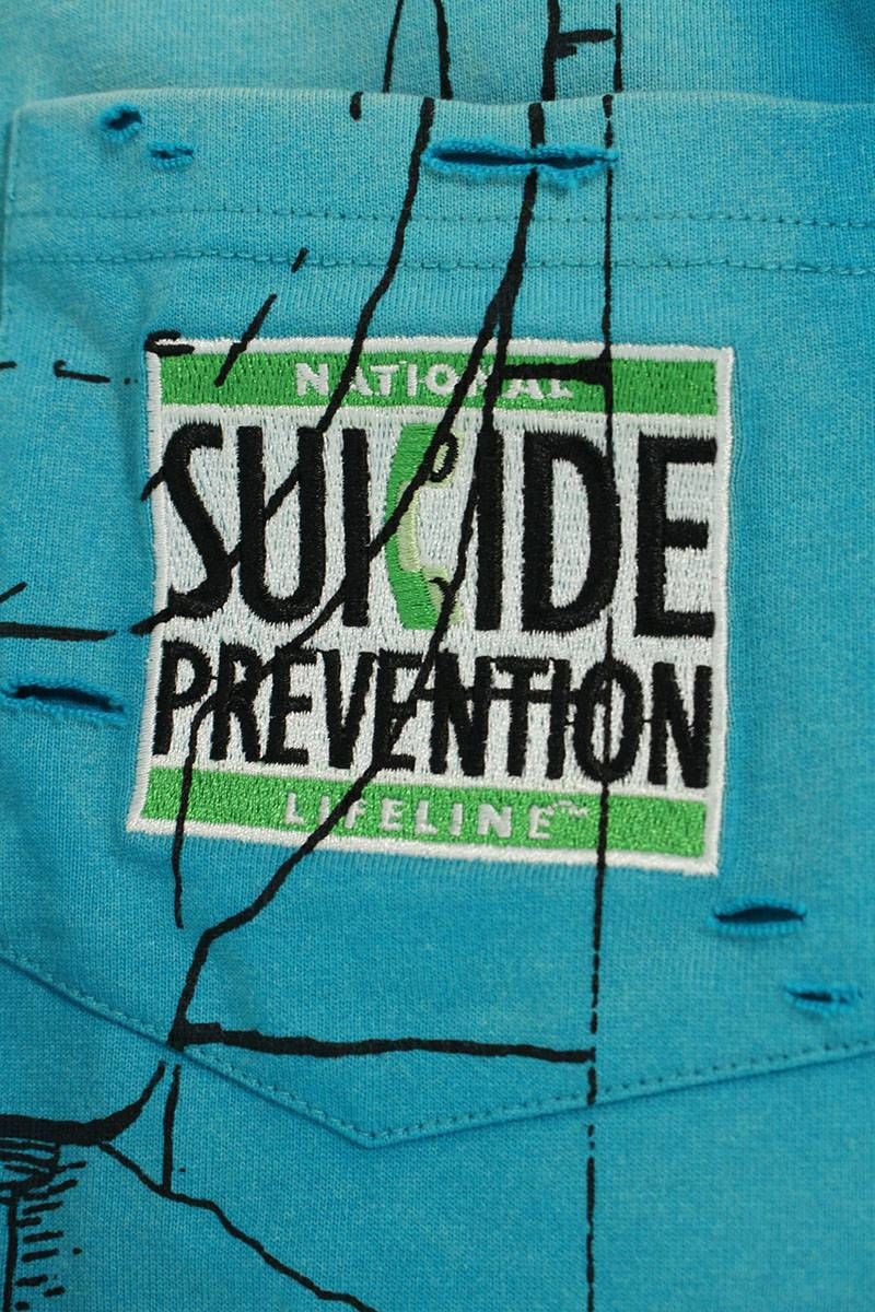 サンクアンズ SKZU22AW0TS0301 フェード・ダメージ加工プリントTシャツ  