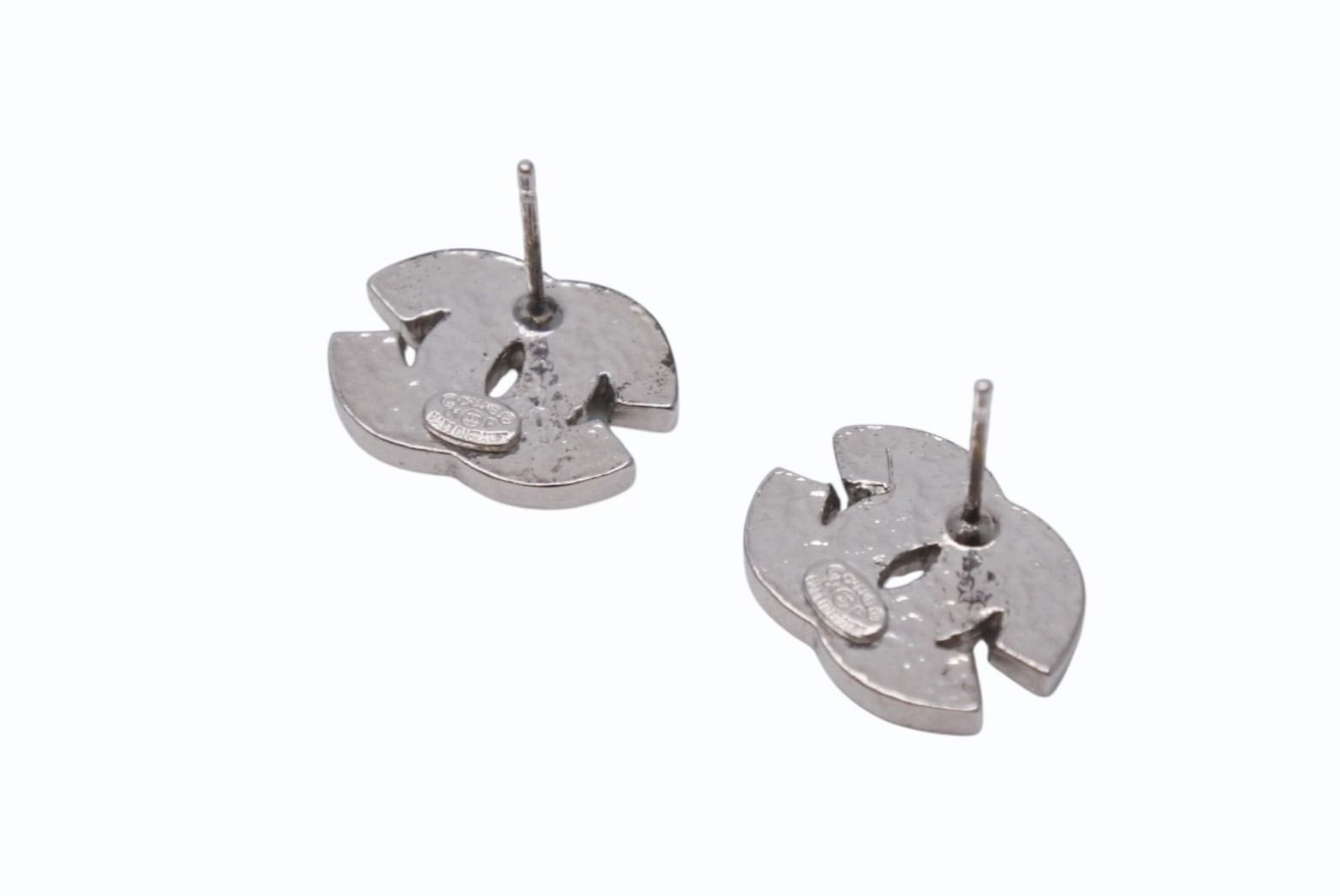 極美品 CHANEL シャネル Coco Mark ココマーク ピアス ラインストーン