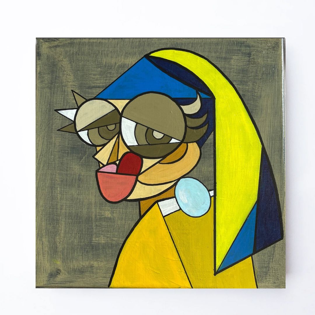 内野隆文 北の教会 絵画 サムホール 現代アート 人物画 肖像 額縁 真作