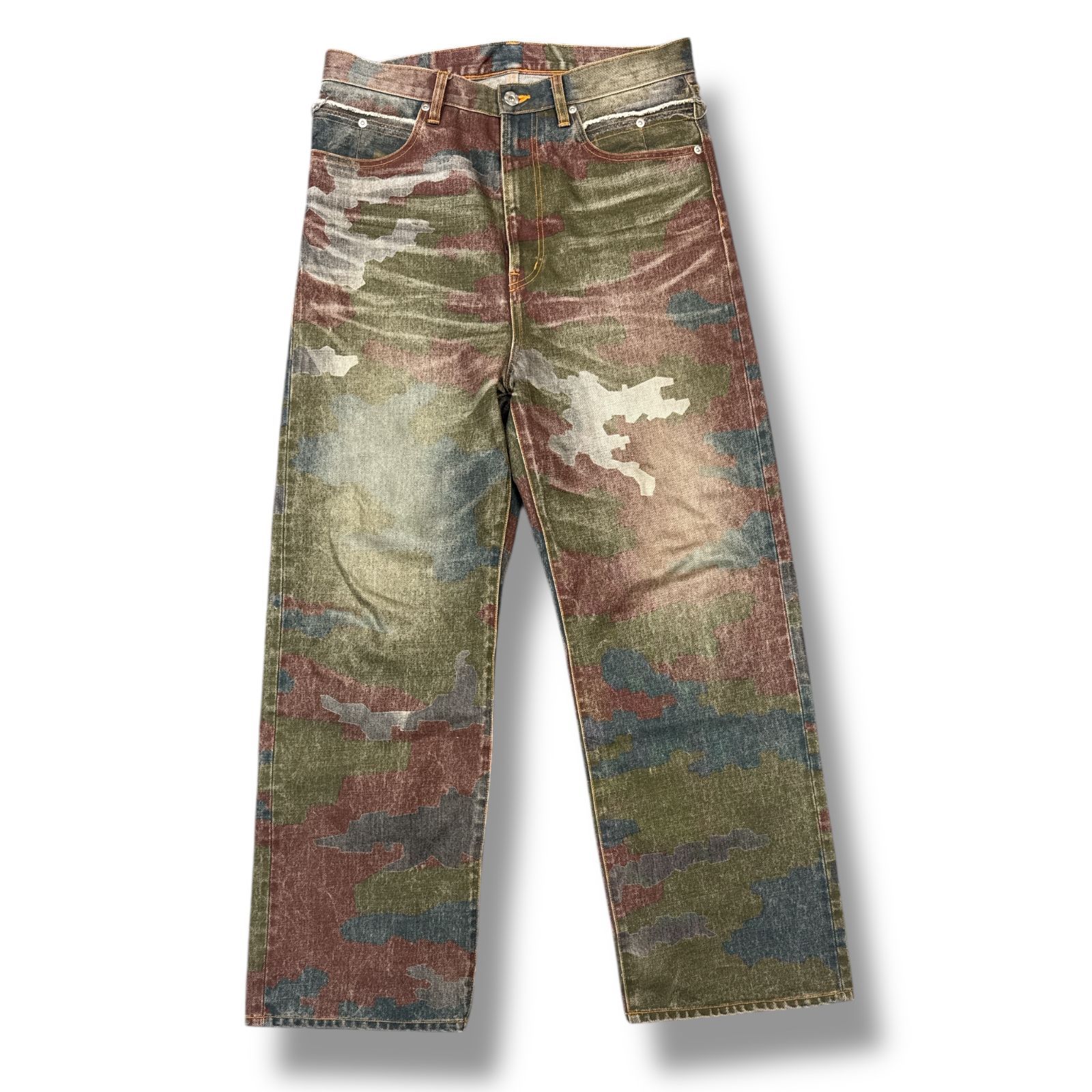 FAF fake as flowers カモ ジーンズ！ FAF Fake As Flowers CAMO AGED DENIM PANTS エイジドカモデニム