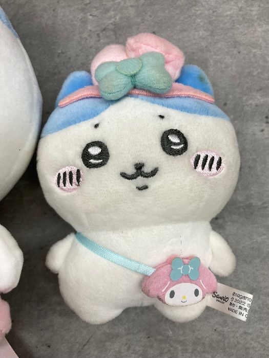 ちいかわ サンリオ ぬいぐるみ ハチワレ 2体 ちいかわ×サンリオ」キティハチワレの超でかぬいぐるみプライズ
