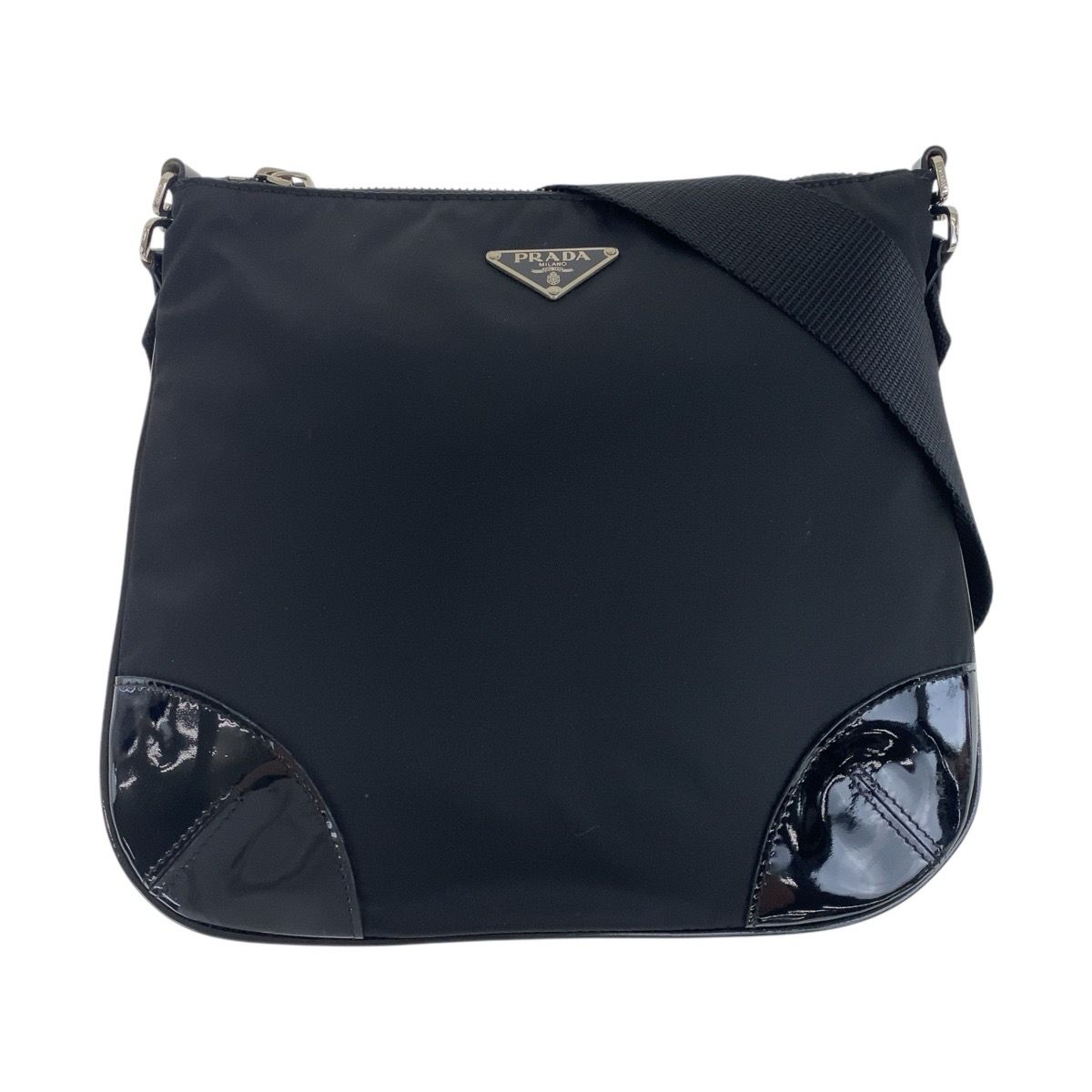 美品 PRADA プラダ テスート 三角ロゴプレート ブラック 黒 美品 PRADA プラダ テスート 三角ロゴプレート ブラック 黒