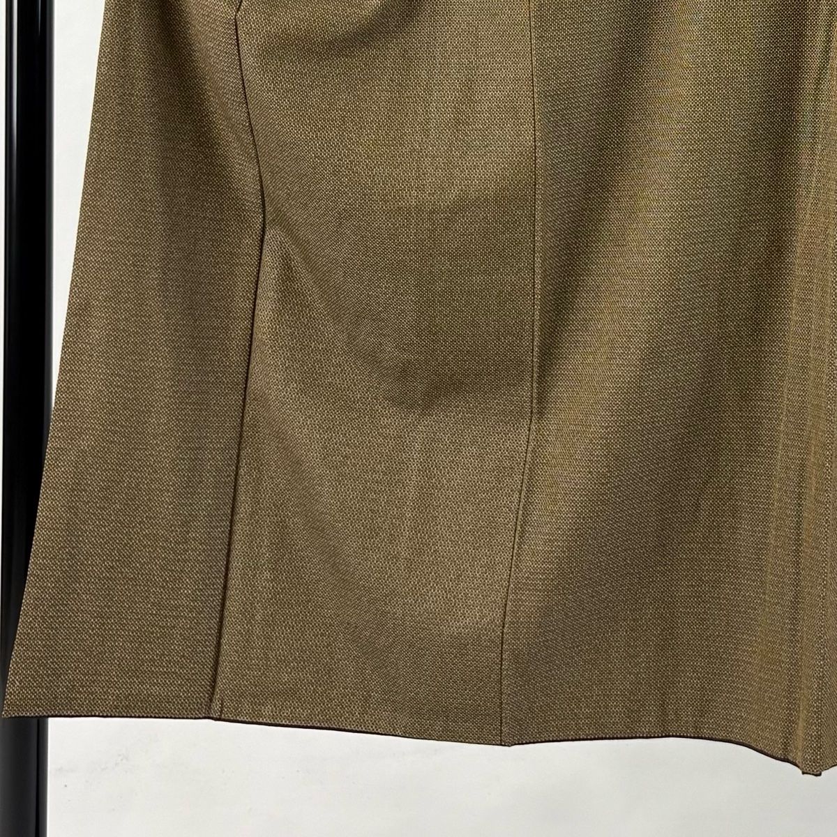 男着物 身丈145cm 裄丈66.5cm M 袷 アンサンブル 紬 幾何学模様 茶色 正絹