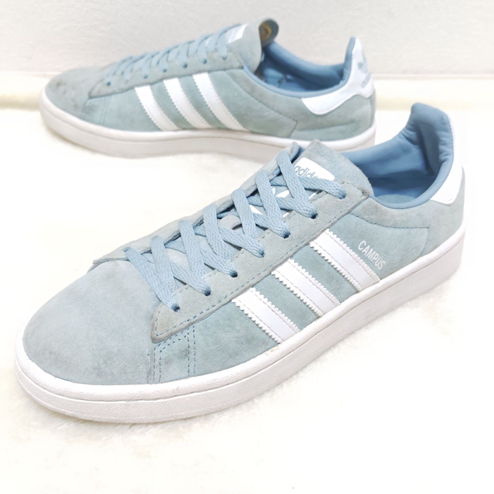 完売カラー◎ 【adidas】アディダス オリジナルス CAMPUS キャンパス スニーカー コートシューズ ローカット CG6048 3ライン  かわいい カジュアル ロゴ レザー ヌバック スポーツ 通学 靴 ブルー レディース 23.5 /M18046jT - メルカリ