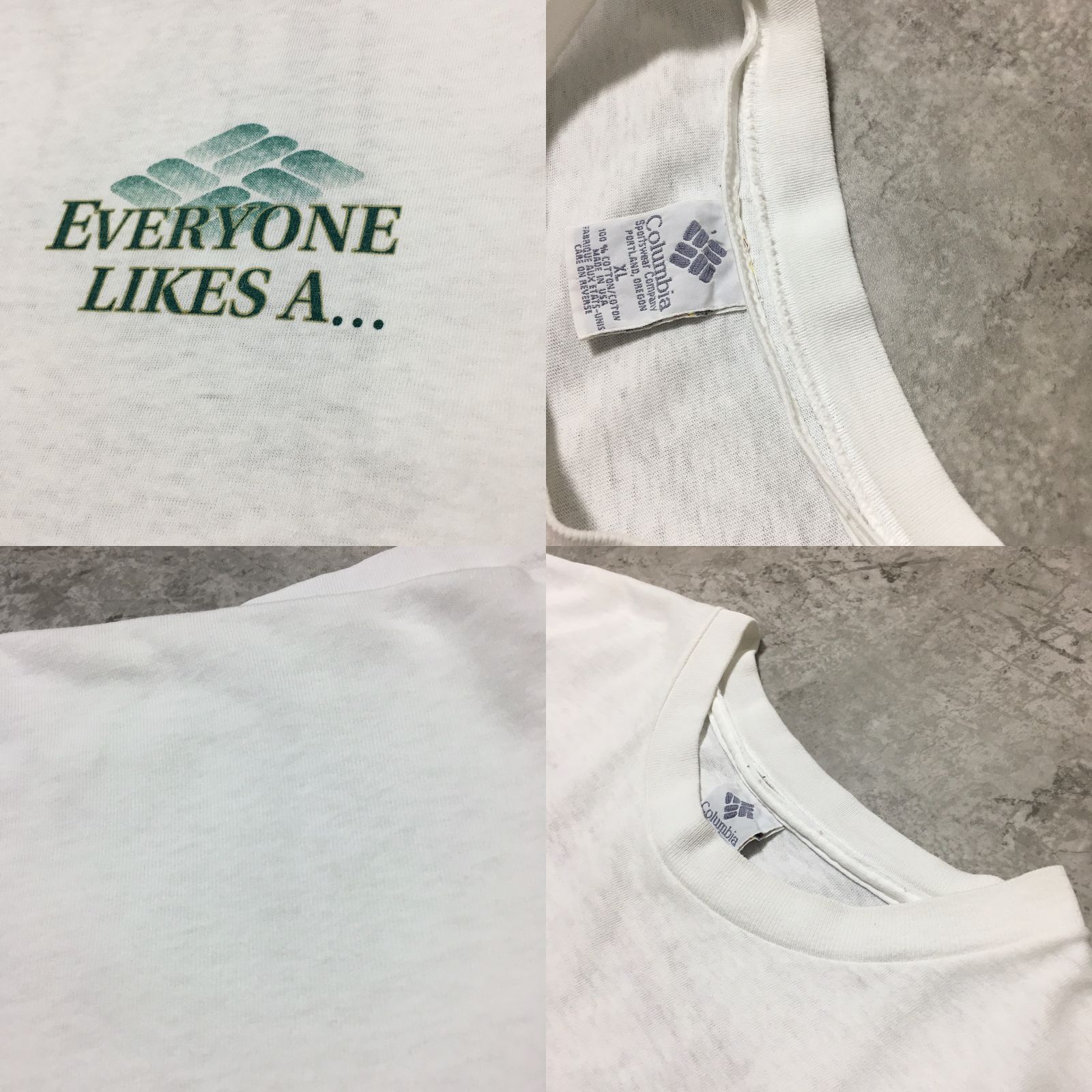 90s USA製 Columbia Nice Bass Back Printed T-shirt コロンビア ブラックバス バックプリントTシャツ