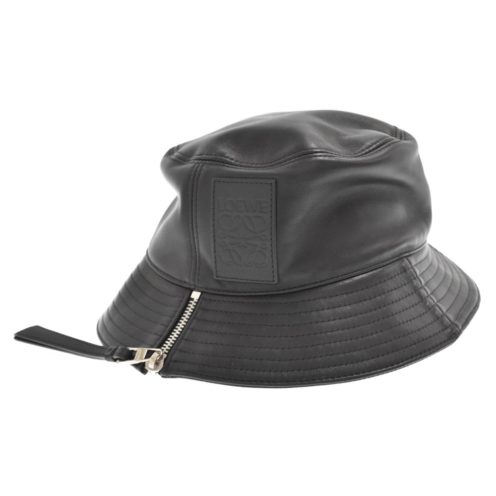 LOEWE レザー フィッシャーマンハット LOEWE(ロエベ) フィッシャーマンレザーバケットハット ブラック