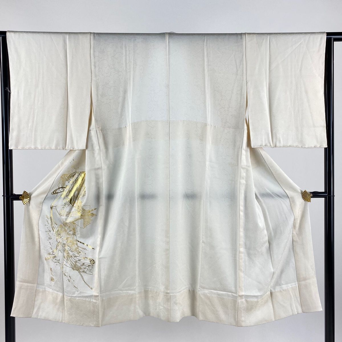 長襦袢 身丈120cm 裄丈64cm M 和田光正 落款 姫 金彩 クリーム 正絹 名品