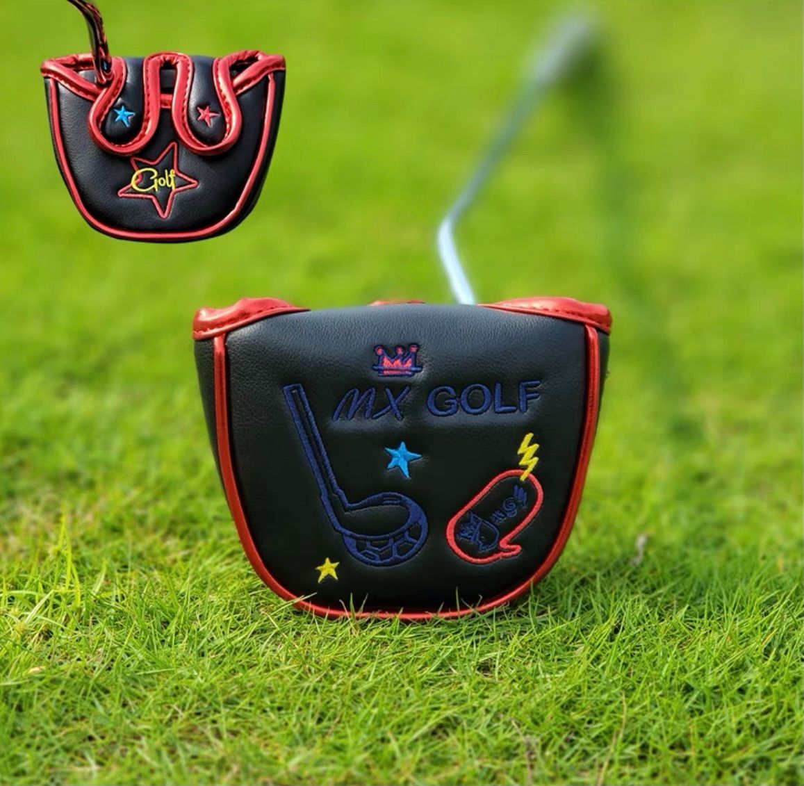 【当季新品4点セット】韓国バージョンのMXgolfゴルフクラブヘッドカバー黒 ゴルフヘッドカバー ゴルフアイアンカバー ゴルフウッドカバー