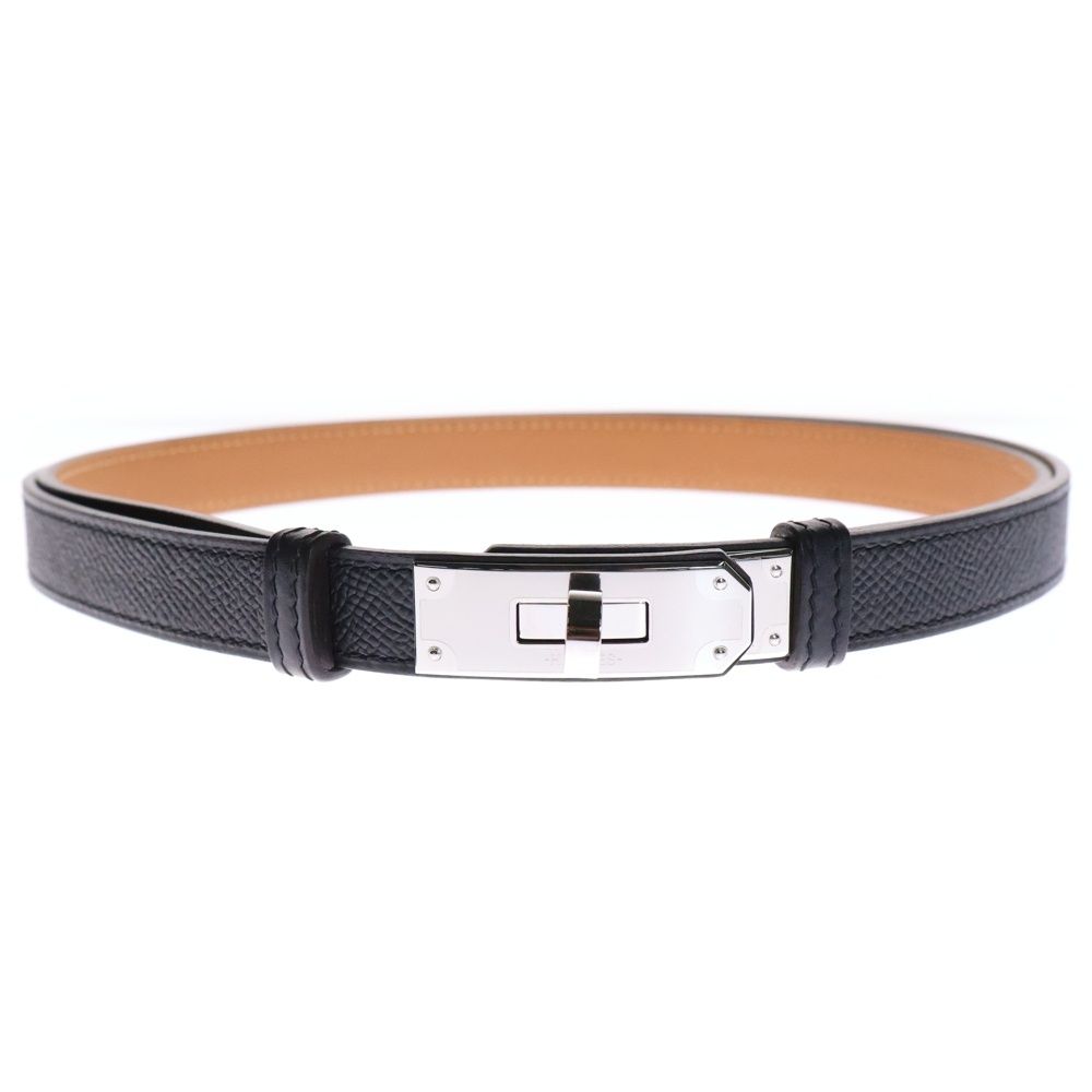 エルメス ケリーベルト レザー ベルト 黒 HERMES (エルメス) ケリーベルト ブラック シルバー金具 レザー