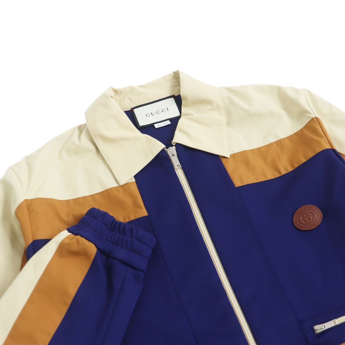 極美品□GUCCI/グッチ 625335 Technical jersey zip-up jacket ロゴ