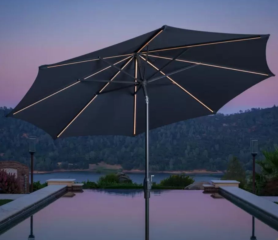 サンヴィラ 屋外用ガーデンパラソル LEDライト付 10フィート 3m