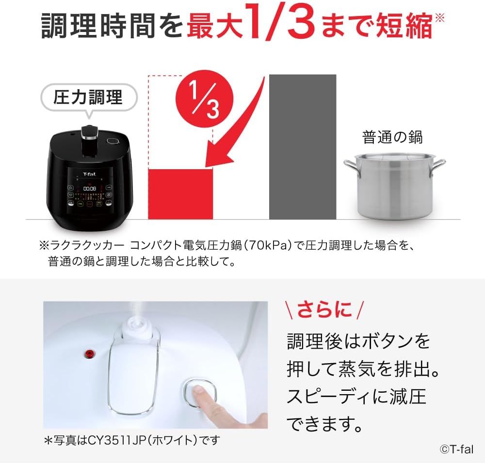 オンライン限定】 ティファール 電気圧力鍋 3L 4人用 時短 おまかせ