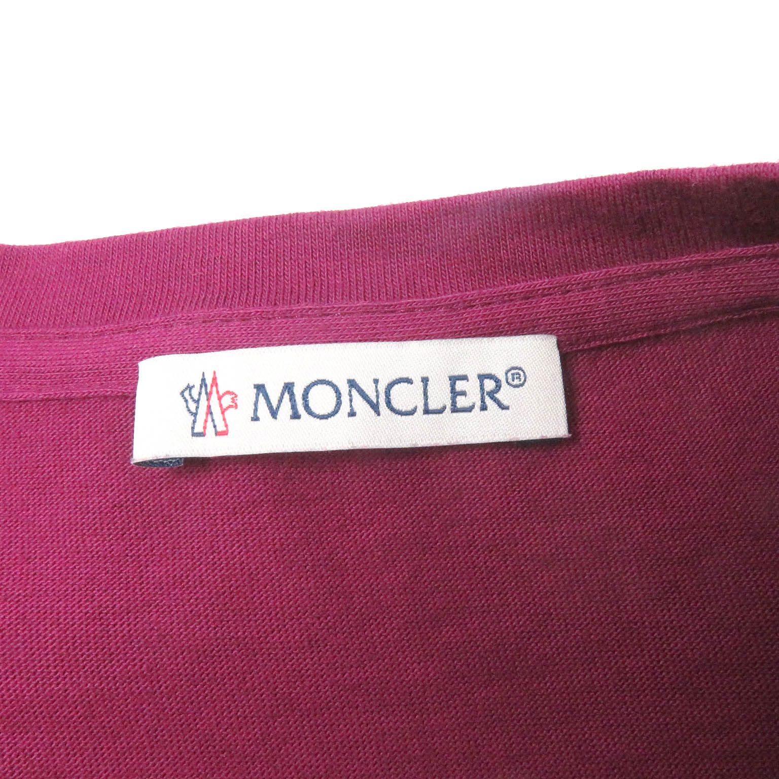 美品□MONCLER モンクレール 19SS T-SHIRT GIROCOLLO コットン ロゴワッペン付き カットソー Ｔシャツ パープル L 正規品 レディース 美品□MONCLER モンクレール 19SS T-SHIRT GIROCOLLO コットン