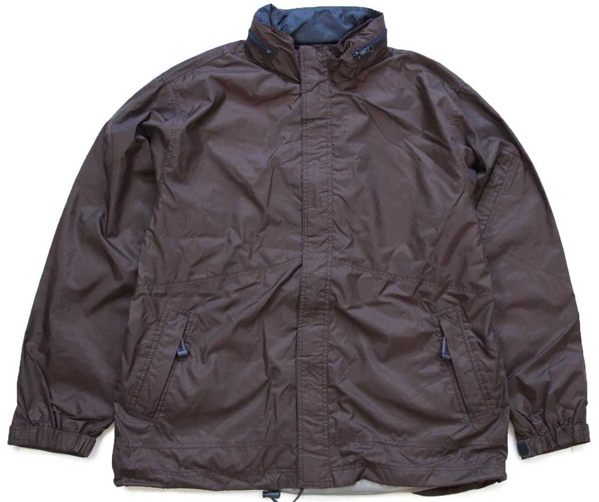 90s GAPギャップ ナイロンジャケット 焦げ茶 L ビンテージ リップストップ ブラウン パーカー ストリート オーバーサイズ