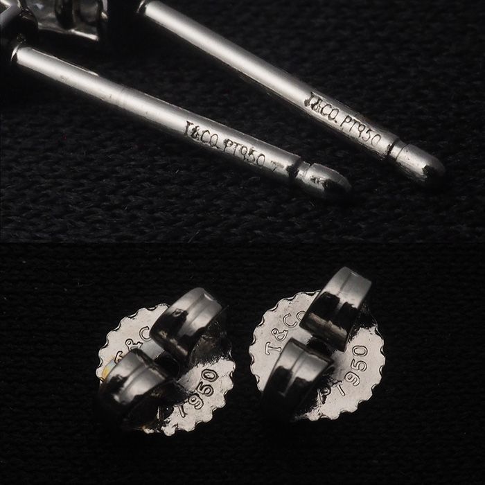 ティファニー TIFFANY&Co. ダイヤモンド ソリティア ピアス Pt950 仕上
