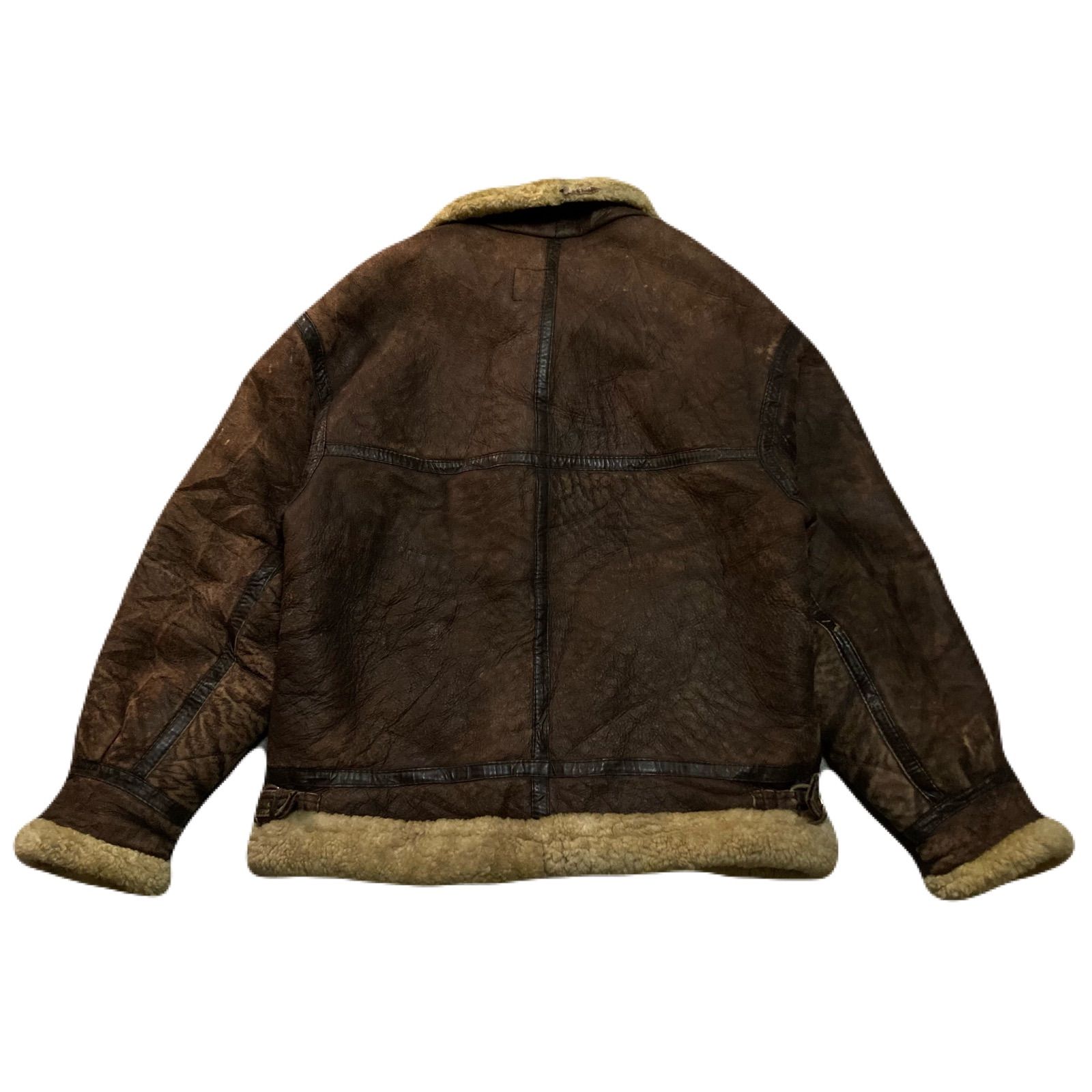 ジャケット・アウター (vintage)80s AVIATION B-3 fried jacket Vintage ヴィンテージ B-3 FlightJacket フライトジャケット