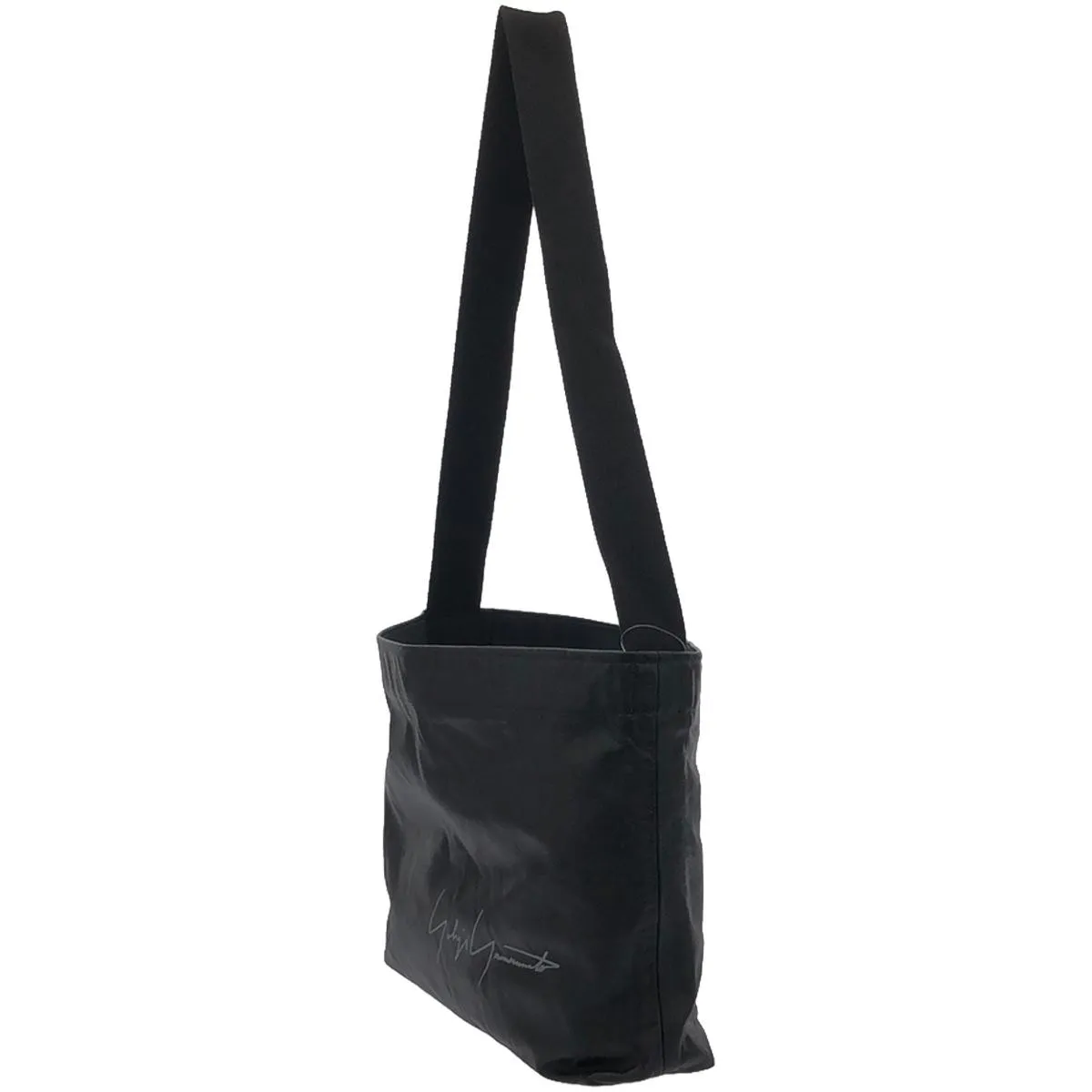 【極美品】yohji yamamoto ショルダーバッグ　シグネチャーロゴ　黒 Yohji Yamamoto pour homme(ヨウジヤマモトプールオム