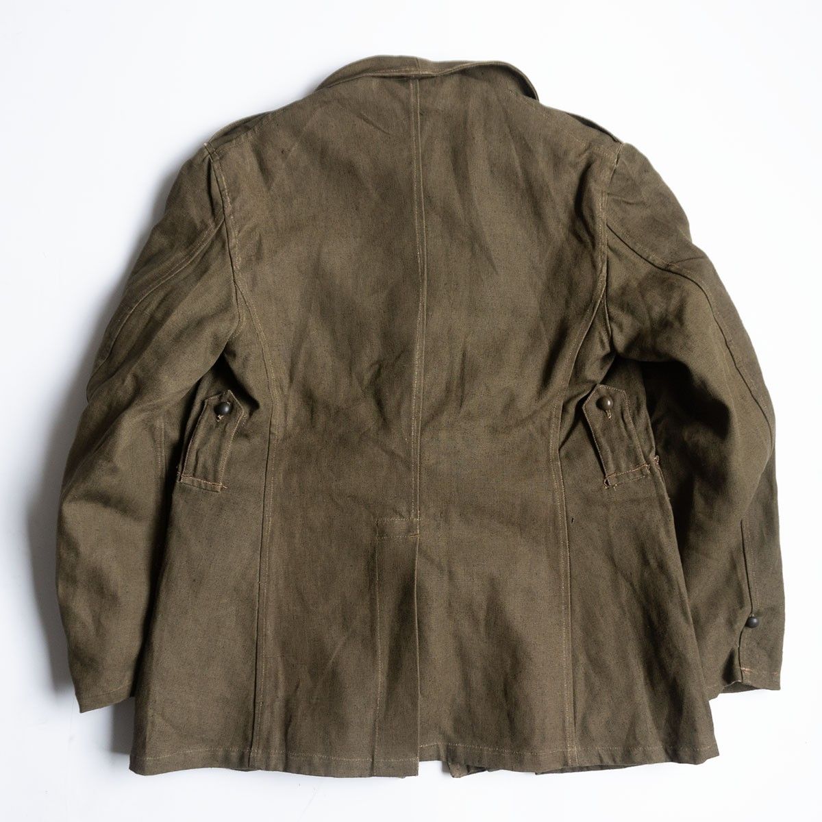 1930-40s フランス軍 リネンモーターサイクルコート デッドストック洗
