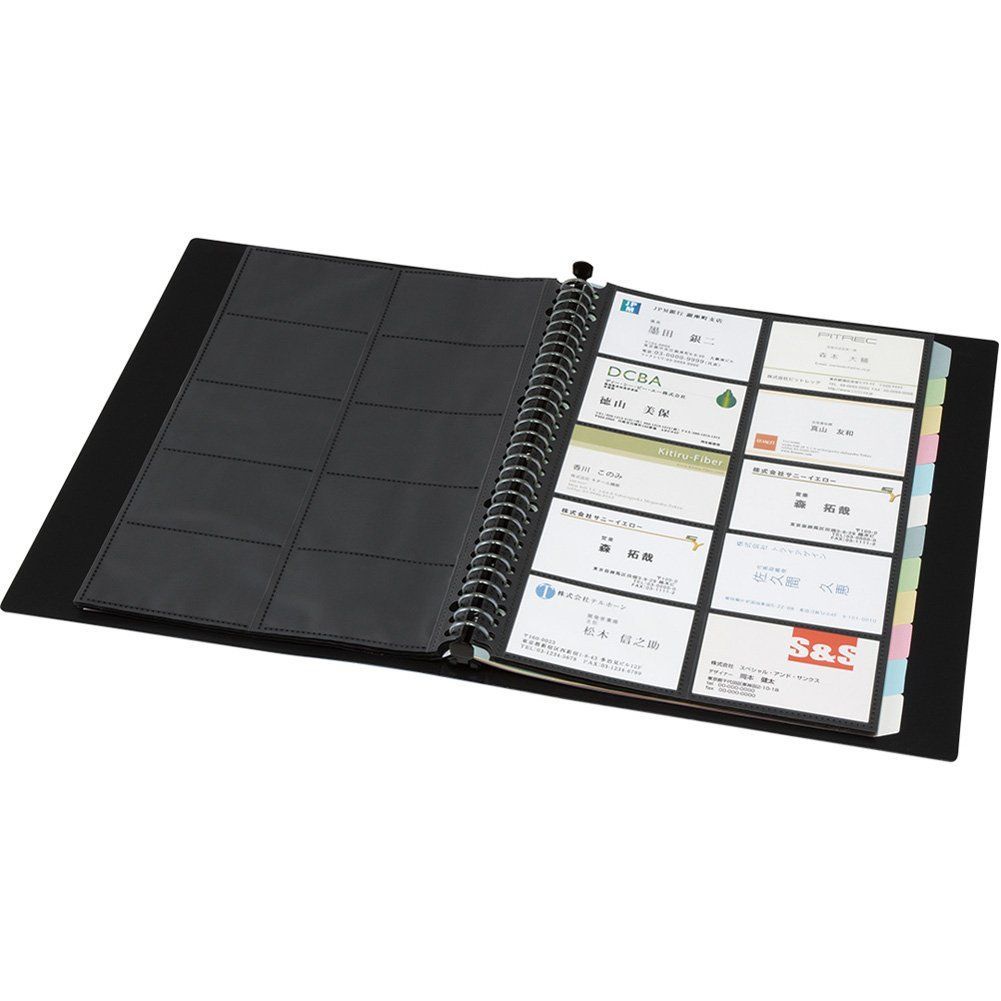 36SDW-BK 黒 A4タテ 最大800ポケット 500ポケット 差替式 ショットドックス 名刺ホルダー キングジム