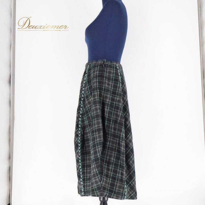 レディース トクコプルミエヴォル TOKUKO 1er VOL スカート チェック 緑 かわいい タイト ブラック系 グリーン系 秋 冬 おしゃれ きれいめ 上品 カジュアル スタイリッシュ レディースファッション 秋冬コーデ シンプル SIROKUMA-CORPORATION_COM