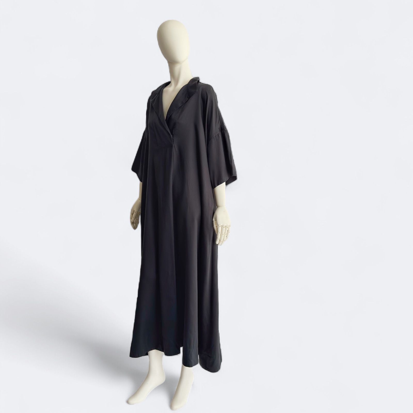 美品ebure ナチュラルダイスリーブレスロングワンピース⭐︎エブール ebure エブール ロンハーマン別注 ダブルフェイスボイル