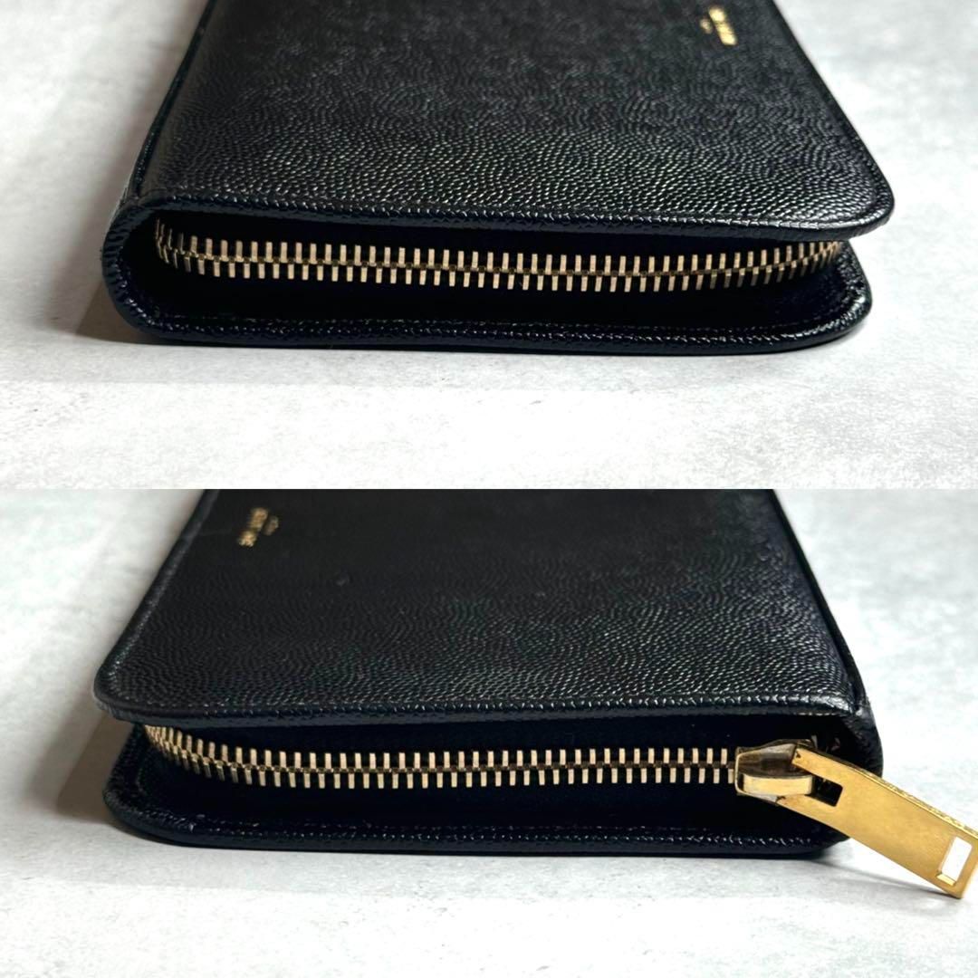 【未使用近/付属品完備】SAINT LAURENT キャビアスキンオーガナイザー 未使用近/付属品完備】SAINT LAURENT キャビアスキン