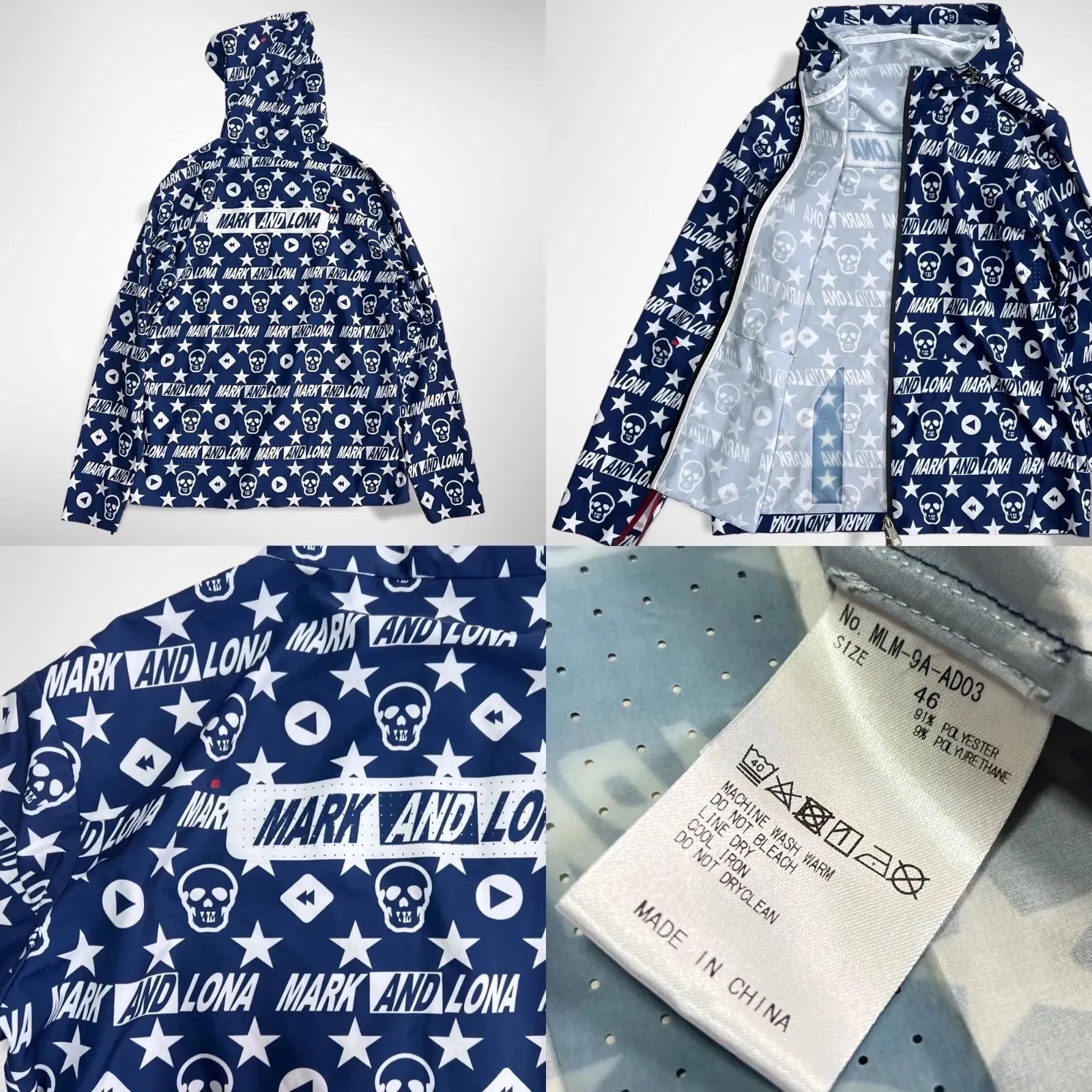 MARK&LONA マークアンドロナ　セットアップ　メンズ　上下　総柄　ロゴ　L MARK&LONA マークアンドロナ セットアップ 総柄 メンズ ゴルフ
