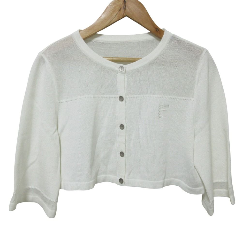 良品 FOXEY フォクシー リップル ショート ニットカーディガン