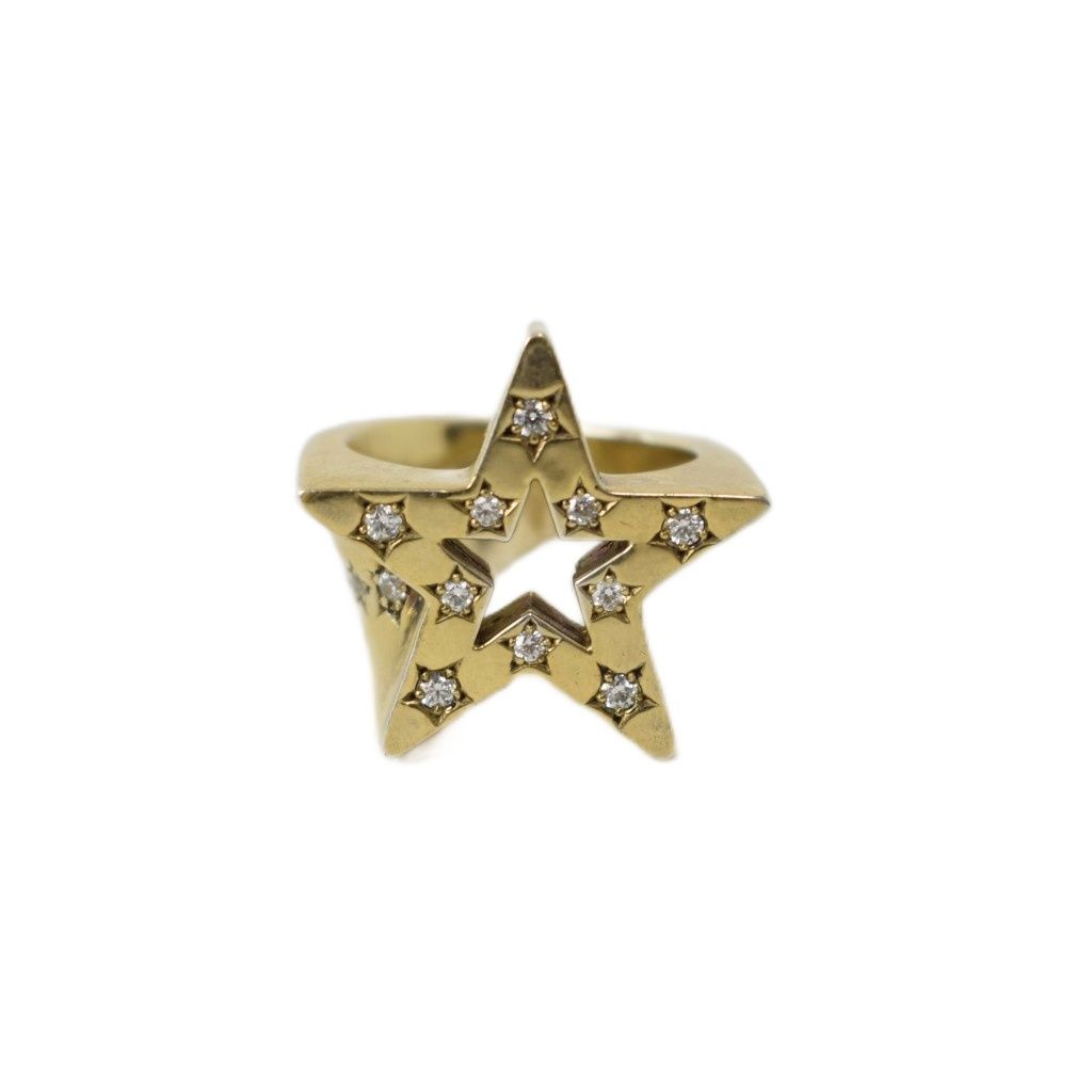 BANKROBBER バンクローバー スターブライトリング 13.7号 野口強別注×BANKROBBERバンクローバー18Kゴールドコーティング スター