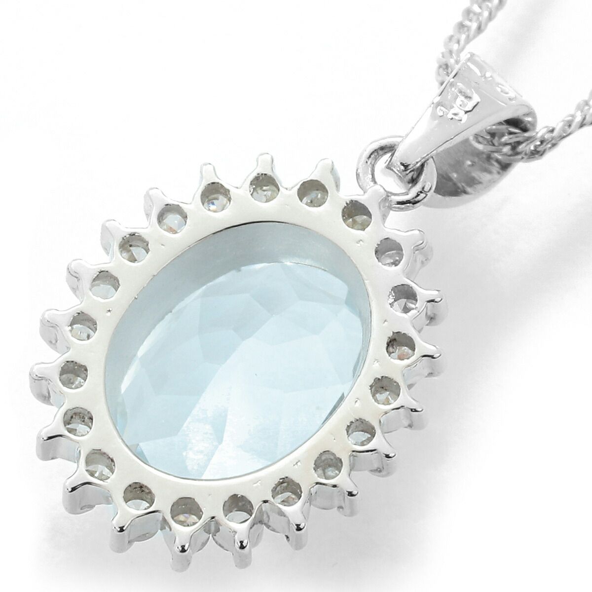 ペンダントネックレス アクアマリン 1.06ct ダイヤモンド Pt850 中古  
