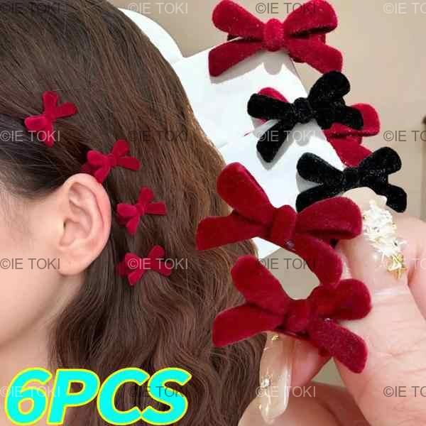 女の子のためのミニベルベットヘアクリップ,キャンディーカラー
